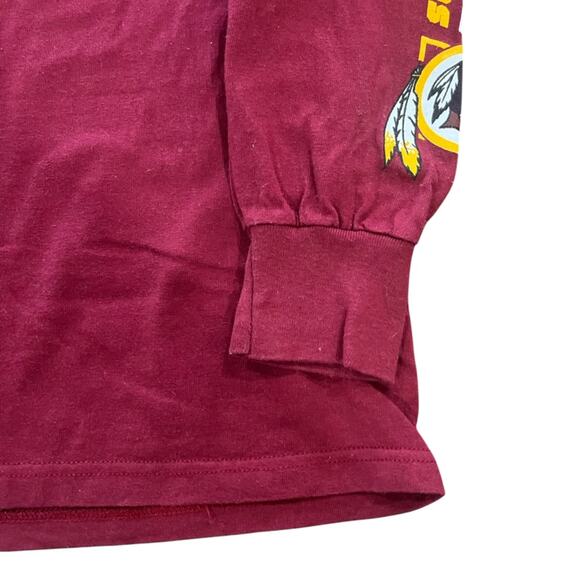 Majestic Washington Redskins Men Long Sleeve Shirt Med Maroon Burgundy Football - Picture 2 of 5